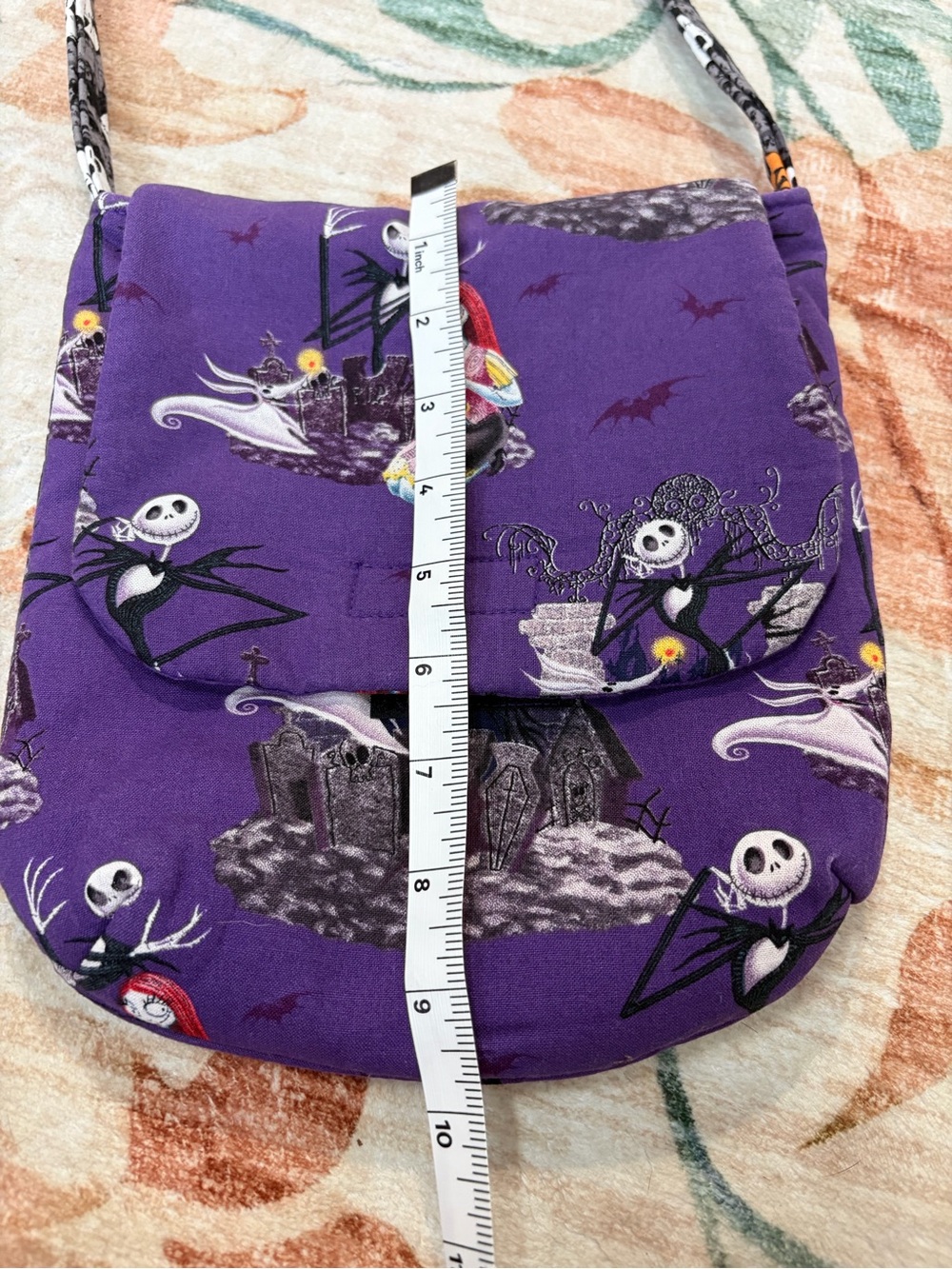 Handmade Nightmare Before Christmas Crossbody with Jack Skellington and Sally - Picture 6 of 7